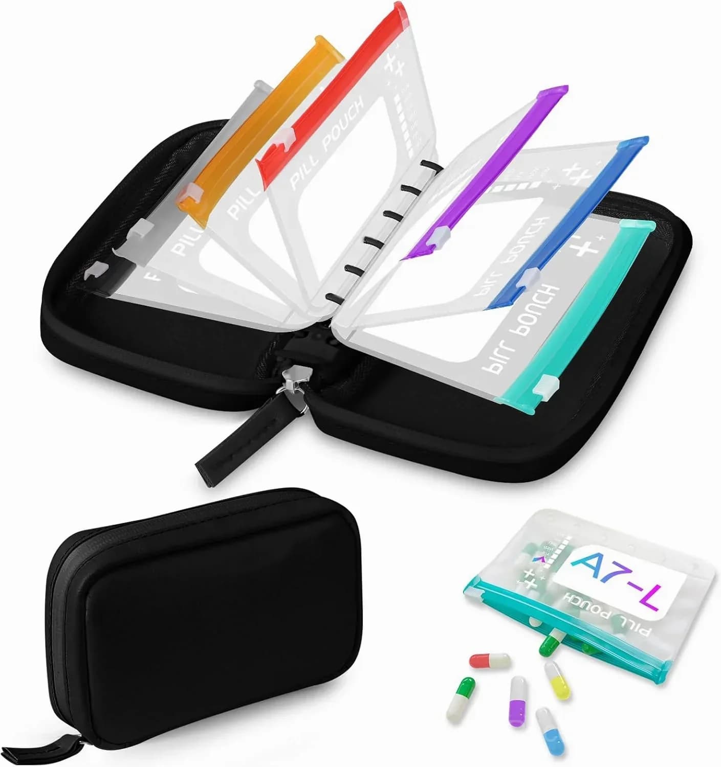 Waterproof Pill Pouch Set - 14 Bags for Storage & Organization - View 8