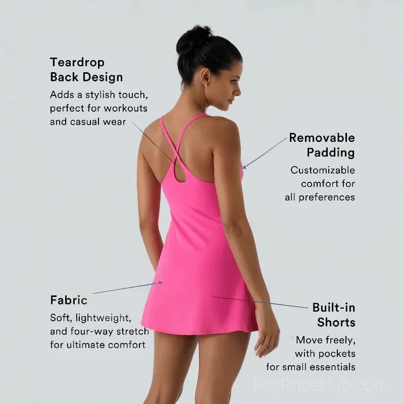 Backless Tummy Control Active Dress - View 10
