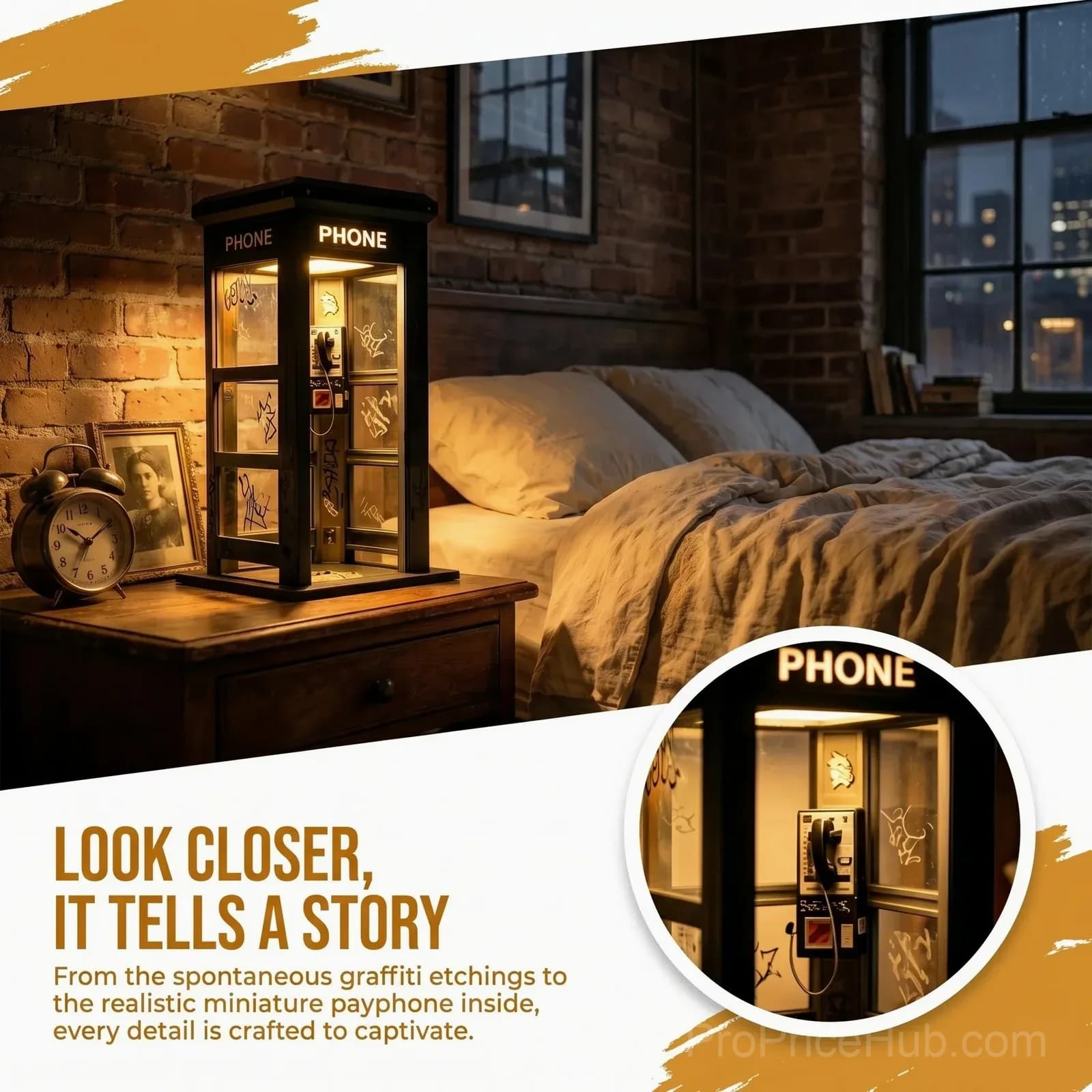 Vintage Phone Booth Ambient Lamp - View 7