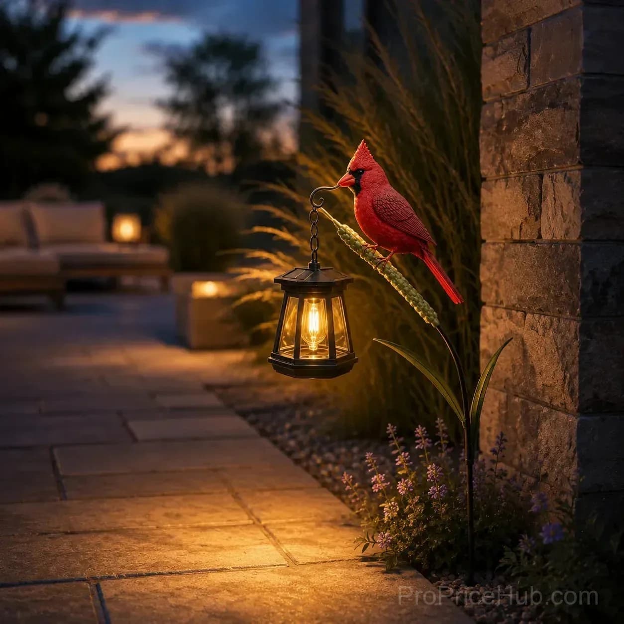 Metal Redbird Solar Garden Stake - Outdoor - Main