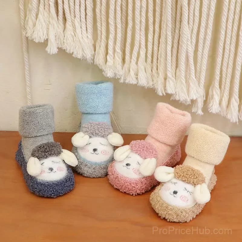 Baby Cartoon Plush Cotton Toddler Shoes, Pink, 0-6 Months - View 18