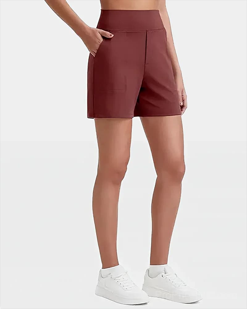 Women's High-Waisted Athletic Bermuda Shorts with Pockets - View 13