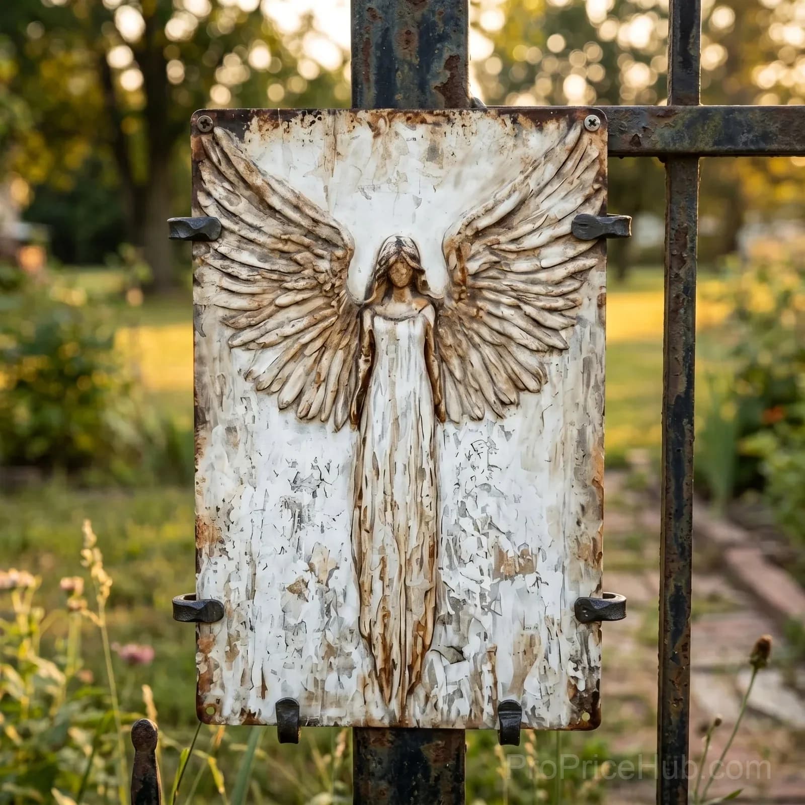 Rustic Guardian Angel Metal Wall Art - Home Decor - Main