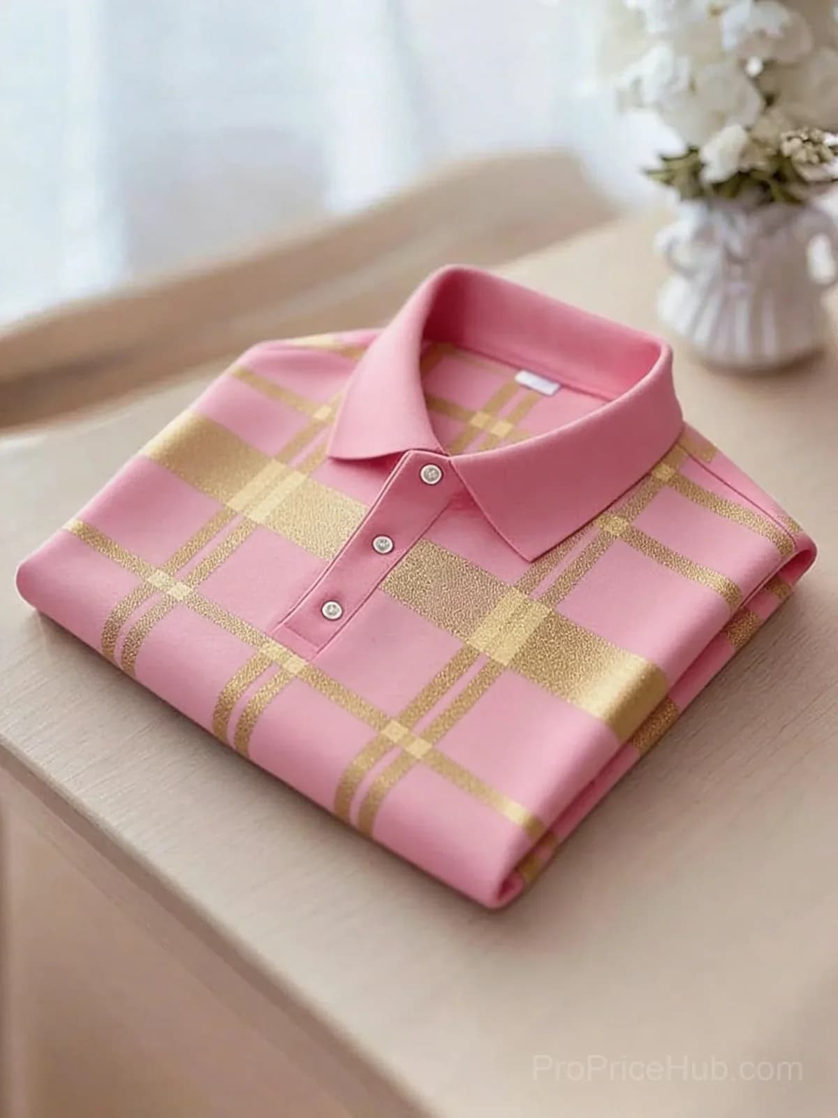 Men's Black and Yellow Plaid Short Sleeve Polo Shirt - View 10