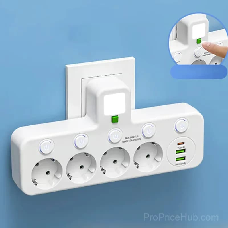 Smart Power Strip with USB Ports, EU Plug, White, 2 Outlets - View 11