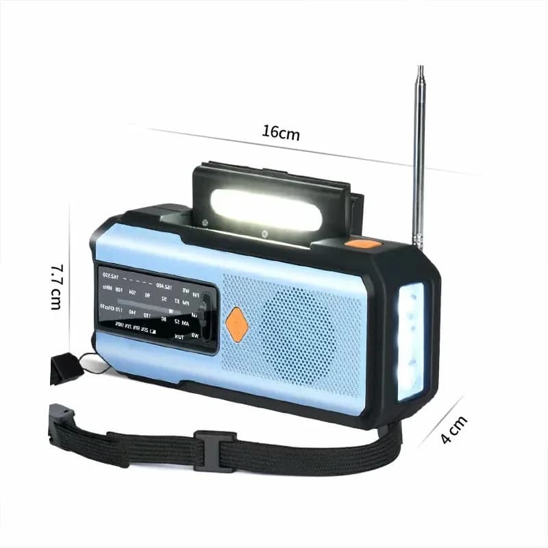 Solar Hand-Crank Emergency Weather Radio, White - View 8