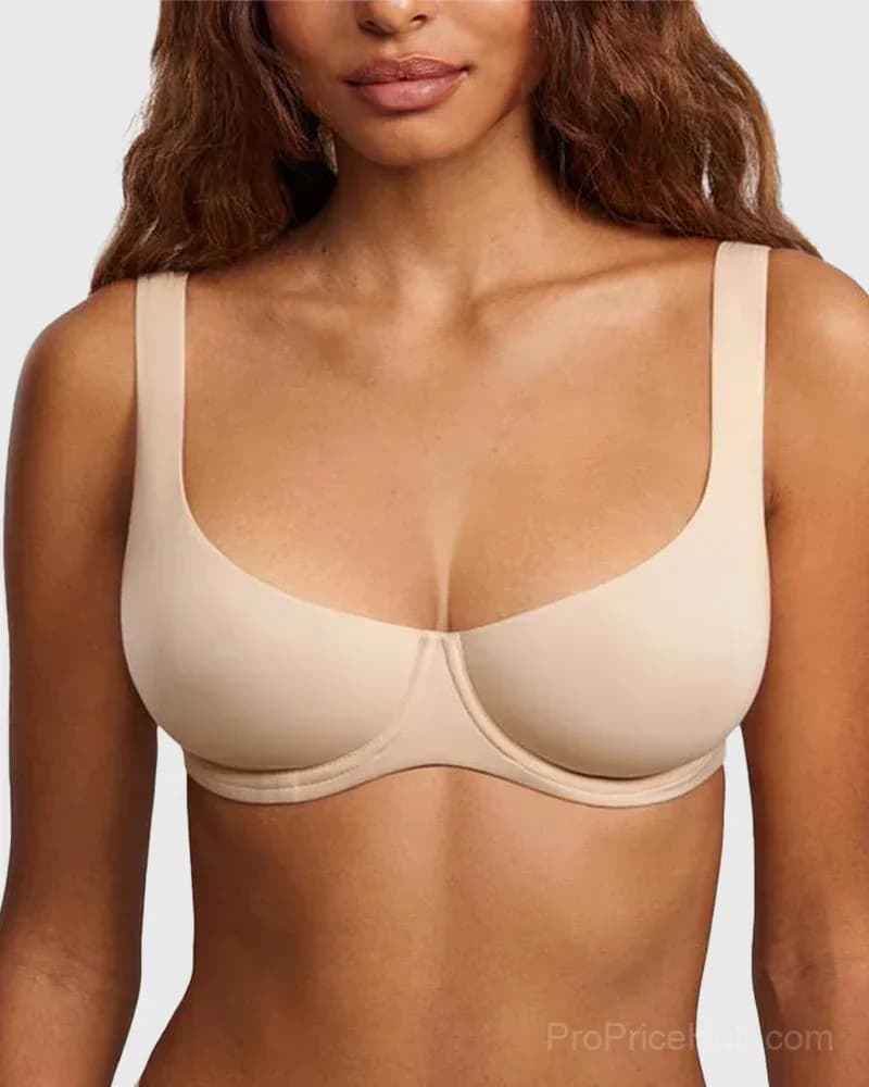 Underwire Support Seamless Unlined Balconette Bra - View 17