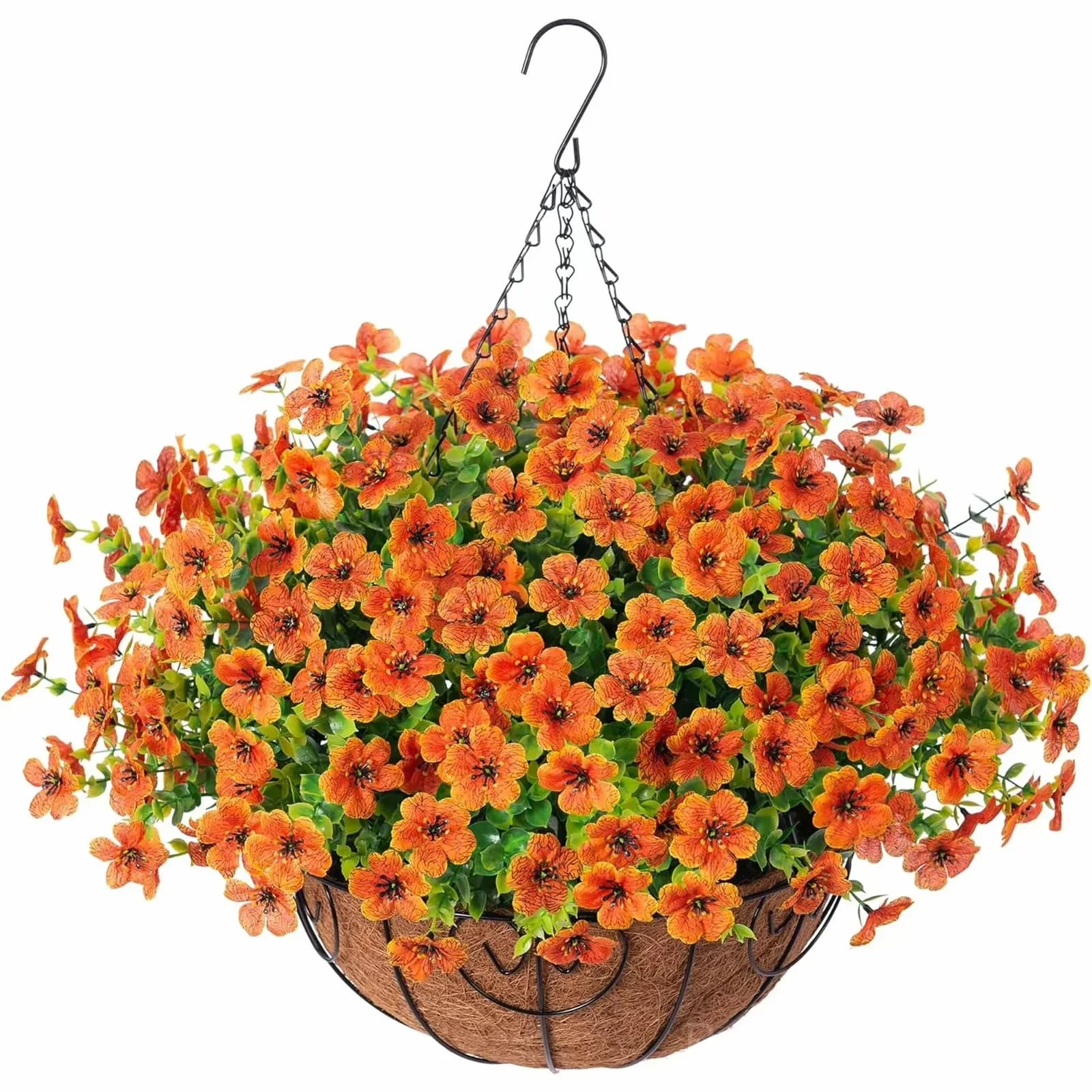 Artificial Daisy Hanging Basket - Low Maintenance Outdoor Silk Flower Planter for Patio & Garden - View 13