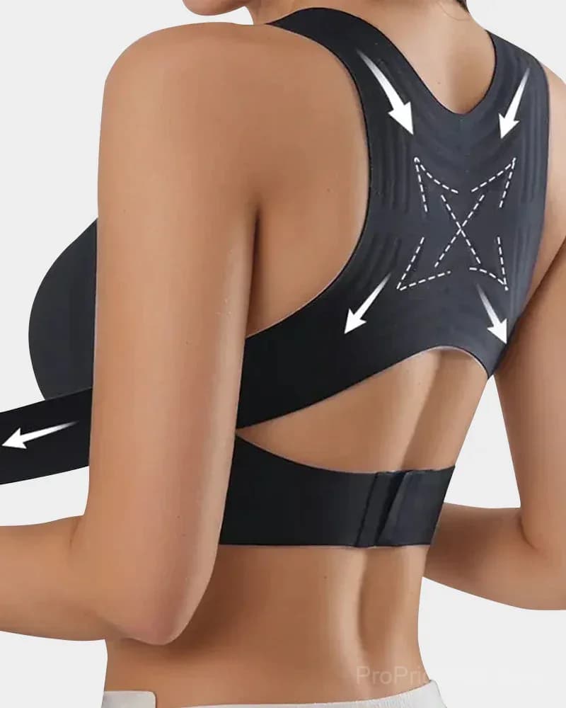 Front Closure Cross-Back Wireless Posture Bra - View 6