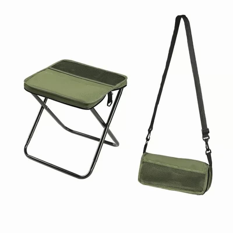 Large Khaki Foldable Backpack Stool, 1 Pc - Alt