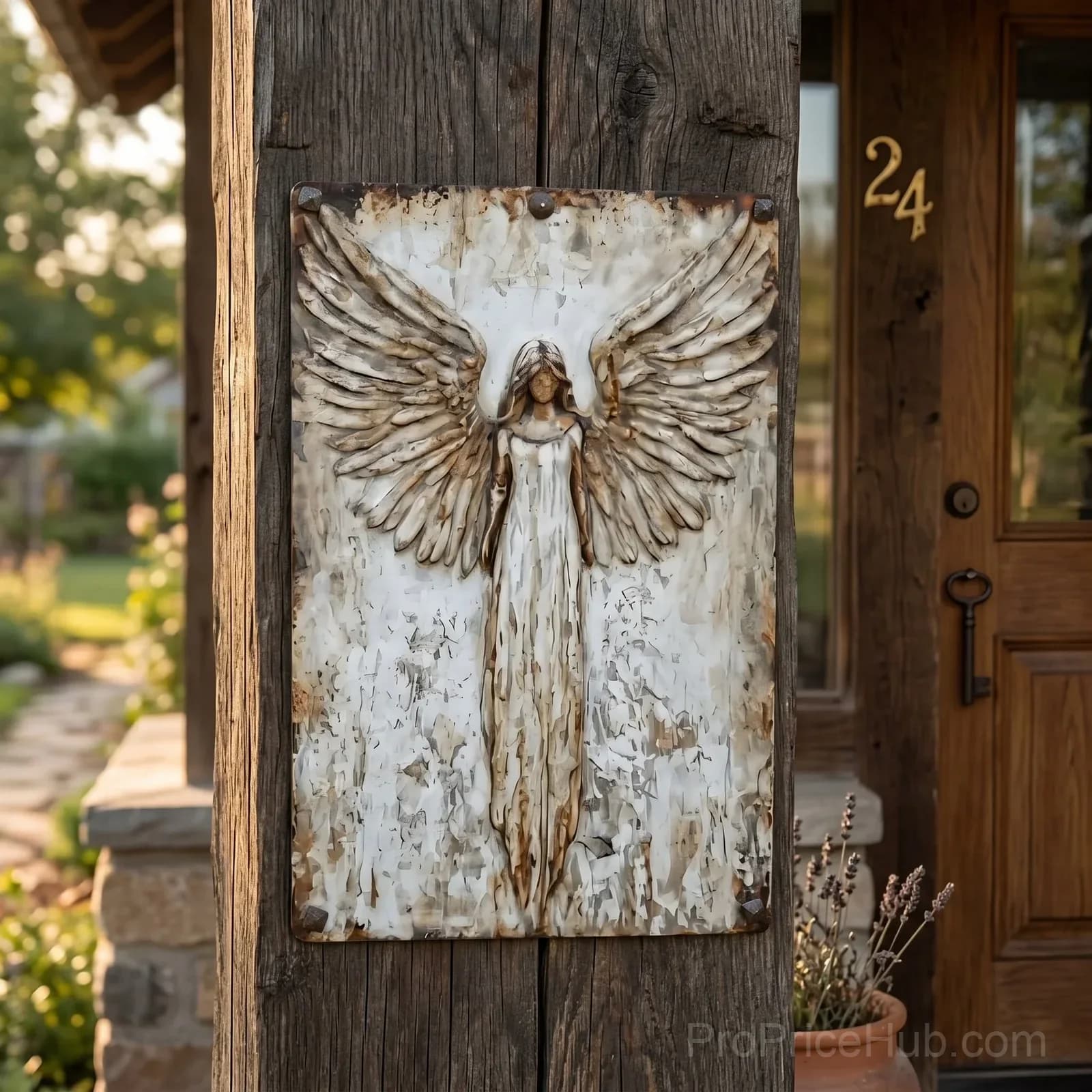 Rustic Guardian Angel Metal Wall Art - Home Decor - View 5