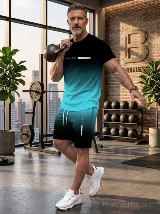 Men's Gradient Fitness 2-Piece Activewear Set - Alt