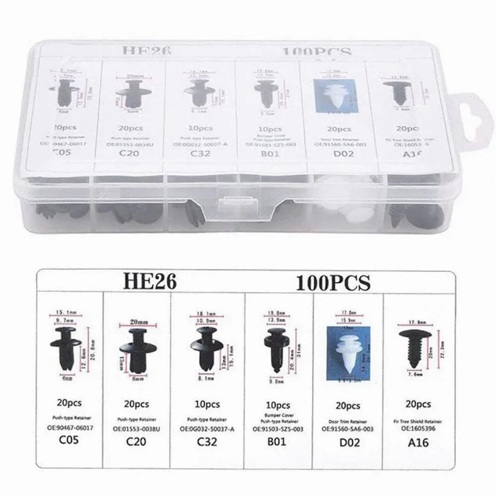630-Piece Universal Automotive Clip and Fastener Assortment - View 7