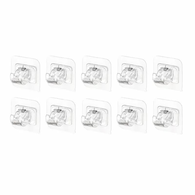 Transparent Hanging Rod Clips, 6-Pack - Alt