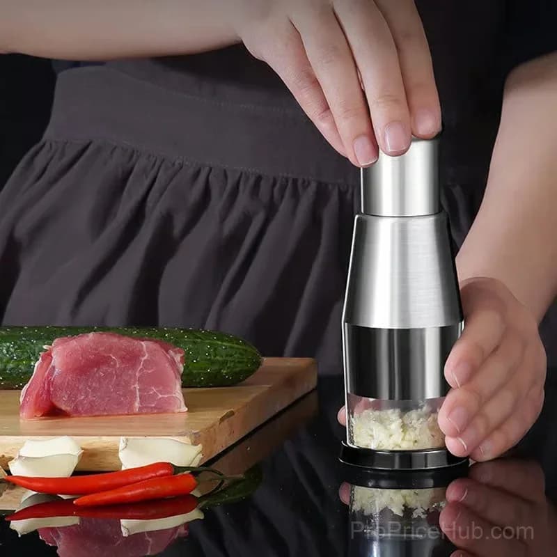 Black Stainless Steel Garlic Grinder Kitchen Tool - View 4
