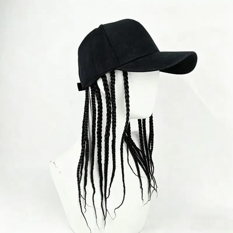 Braided Wig Baseball Cap – Snapback Hat with Attached Dreadlock Braids - Main