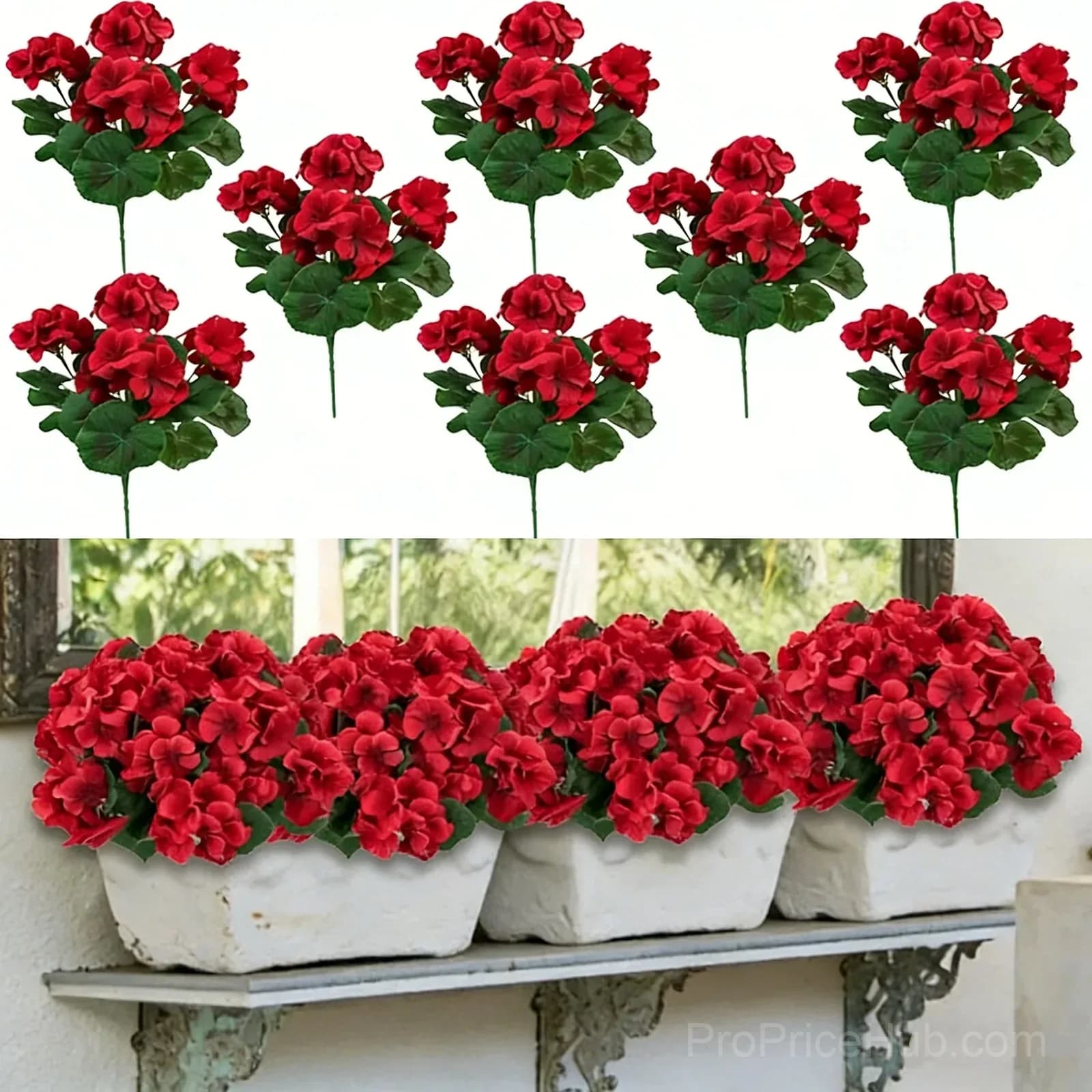Artificial Geranium Flowers for Outdoors - View 14