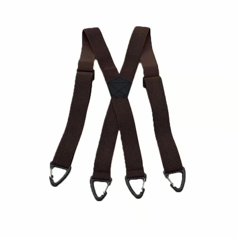 Men's Black X-Back Adjustable 4-Clip Suspenders - Alt
