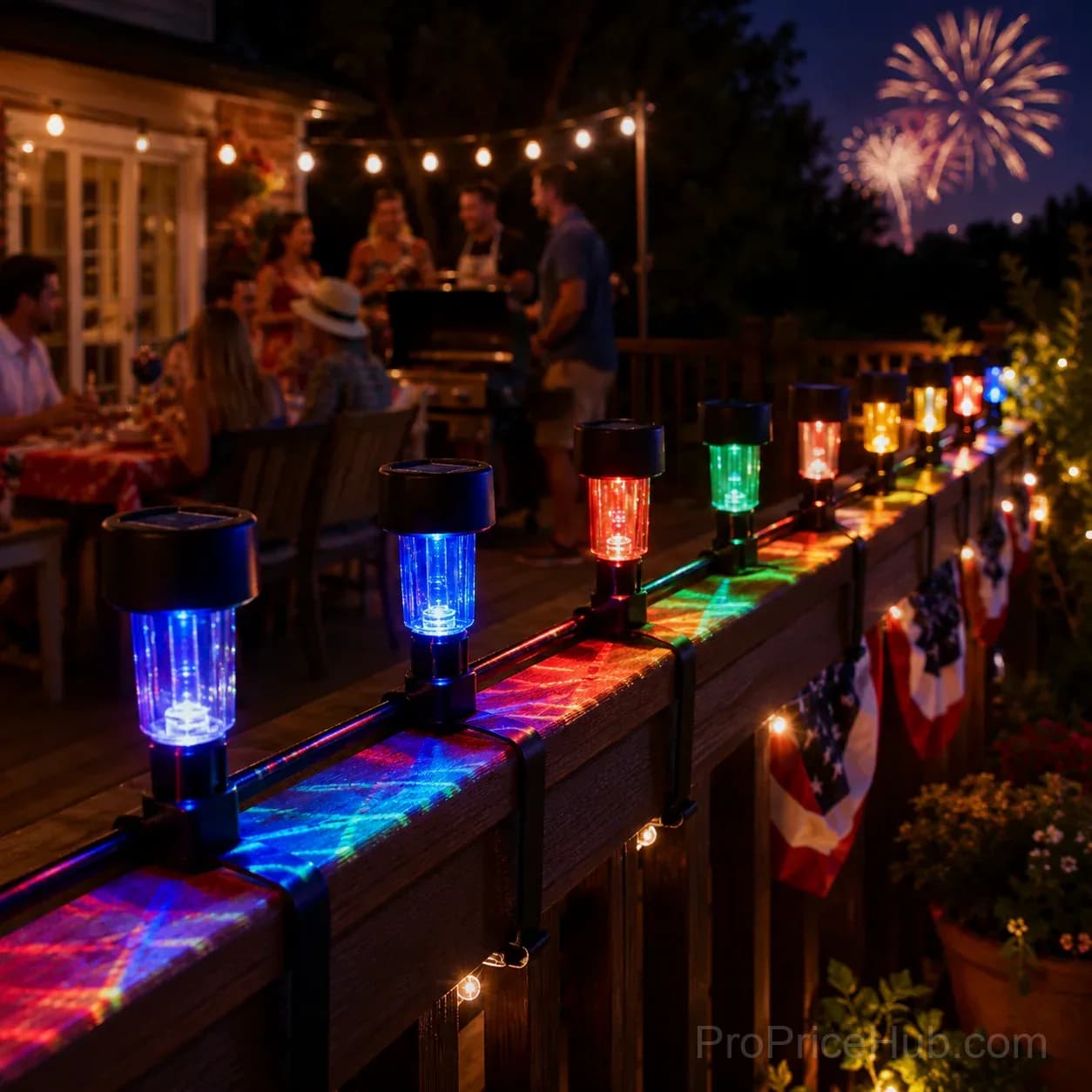 4-Pack Solar Outdoor Railing Lights with Flexible Strap - View 2