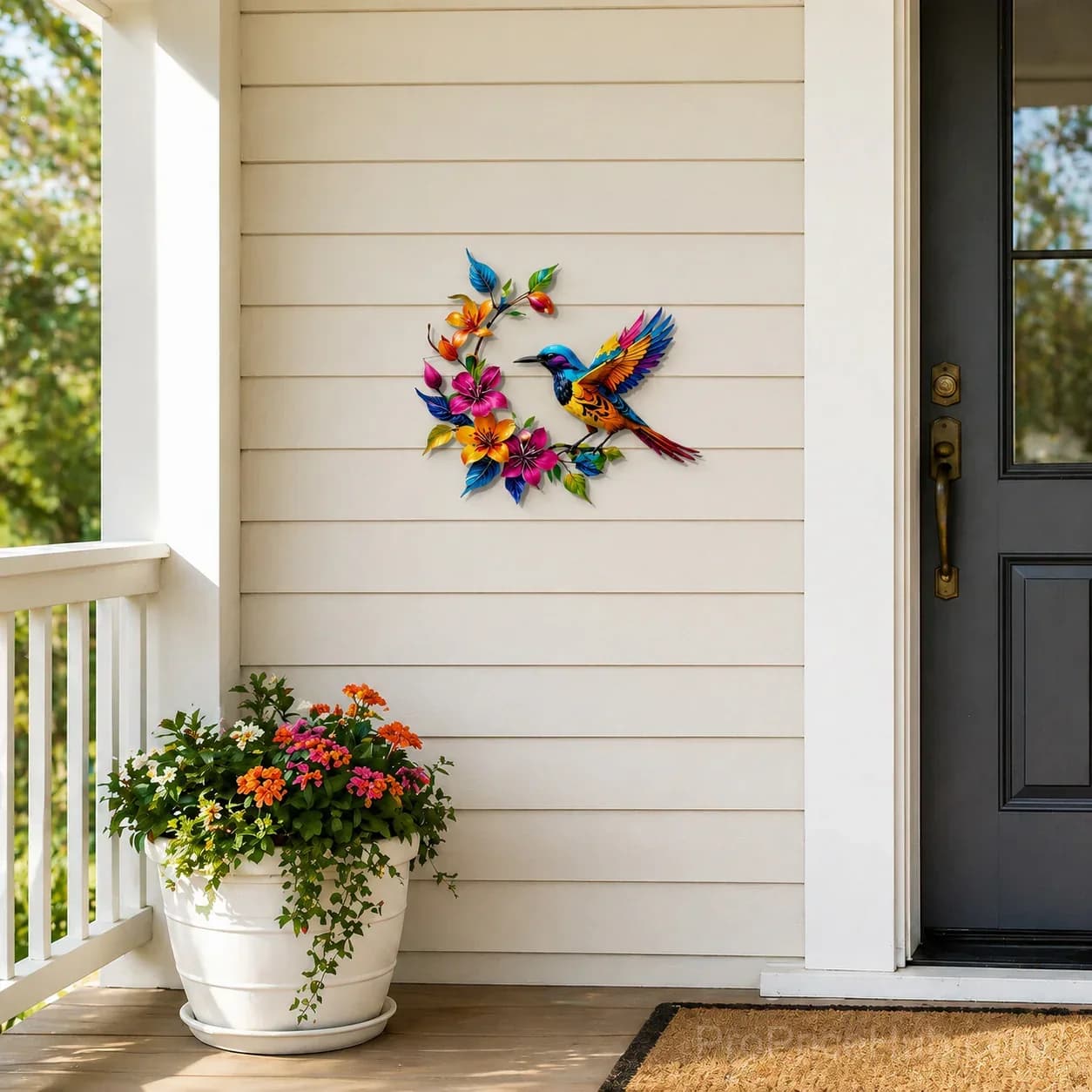 Hummingbird Bloom Metal Wall Art - View 18