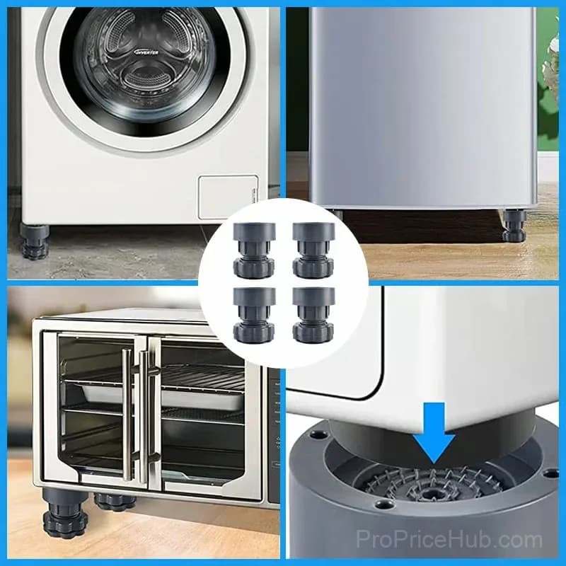 4-Piece Height-Adjustable Washing Machine Stand Set - View 4