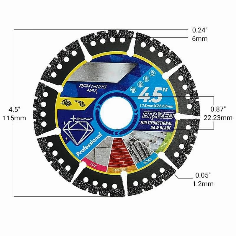 4.5" Multi-Material Diamond Blade - Premium Cutting Tool - View 7