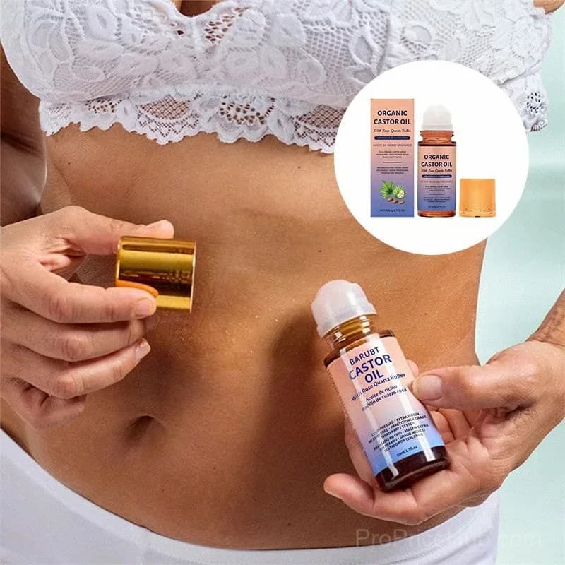 Organic Golden Castor Oil Roll-On with Rose Quartz, 1 Pc - Alt