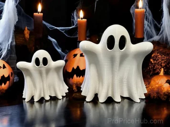 3D Printed Cute Ghost Halloween Tea Light Decorations - View 7