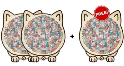 135-Piece Cat-Shaped Wooden Puzzle, Morandi Colors - View 15