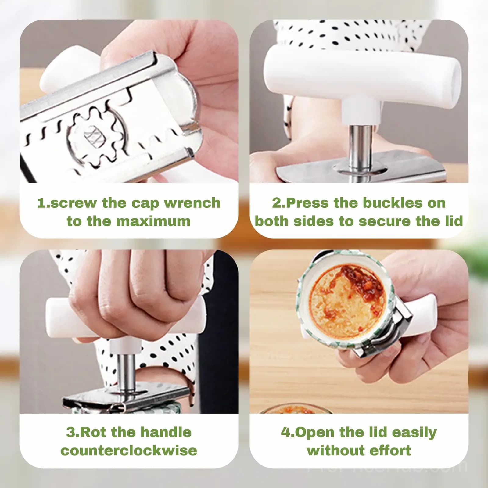 Stainless Steel Jar Opener for Mason Jars & Pasta Sauce Cans - View 4
