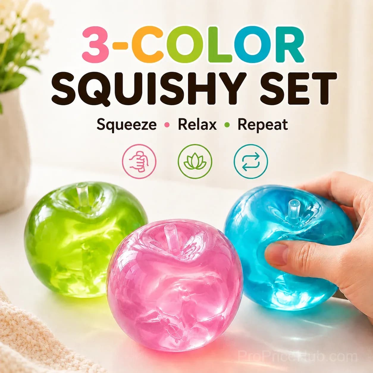 Apple Squishy Set - Soft Squeeze Toy - View 6