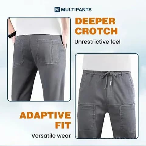 High-Stretch Multi-Pocket Cargo Pants, Black, Size S Short - View 7
