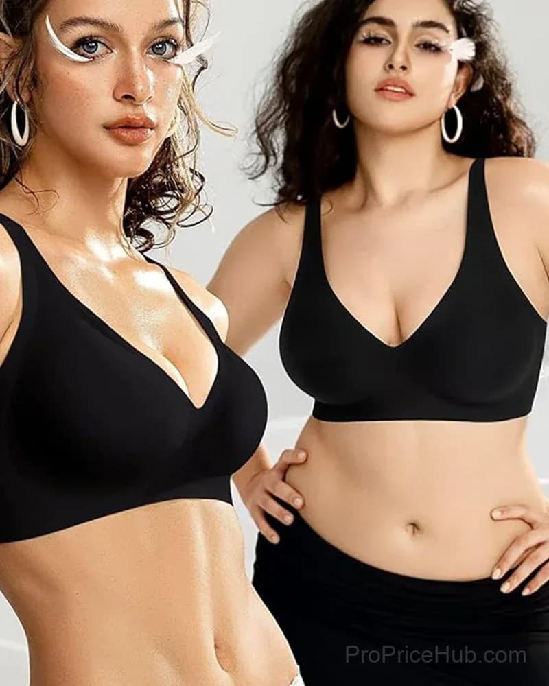 Seamless Deep V Push-Up Wireless Bra - View 9