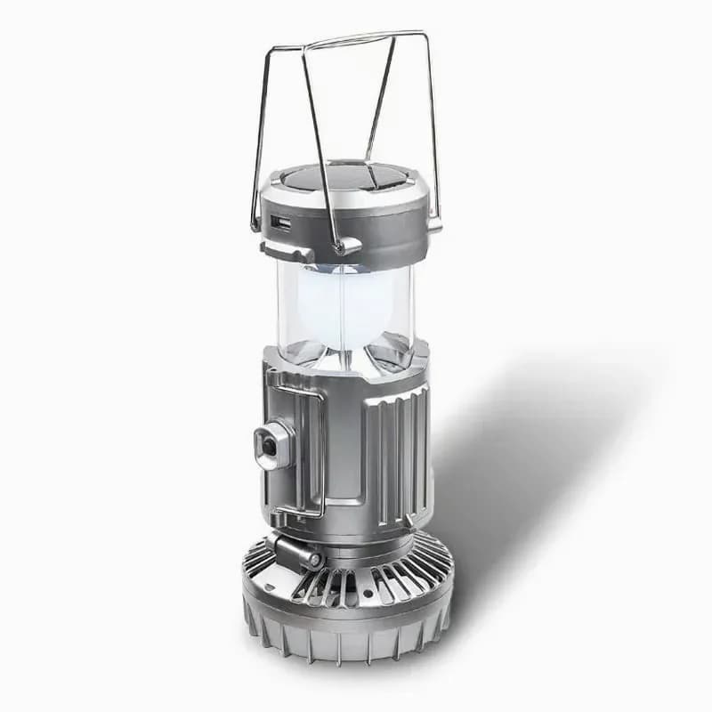 2-in-1 Adventure Solar Light & Portable Fan, Silver - View 5