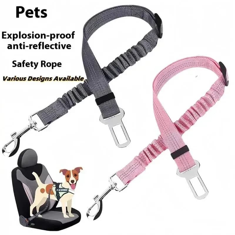2-Pack Adjustable Pet Car Seat Belts with Headrest Restraints - Alt