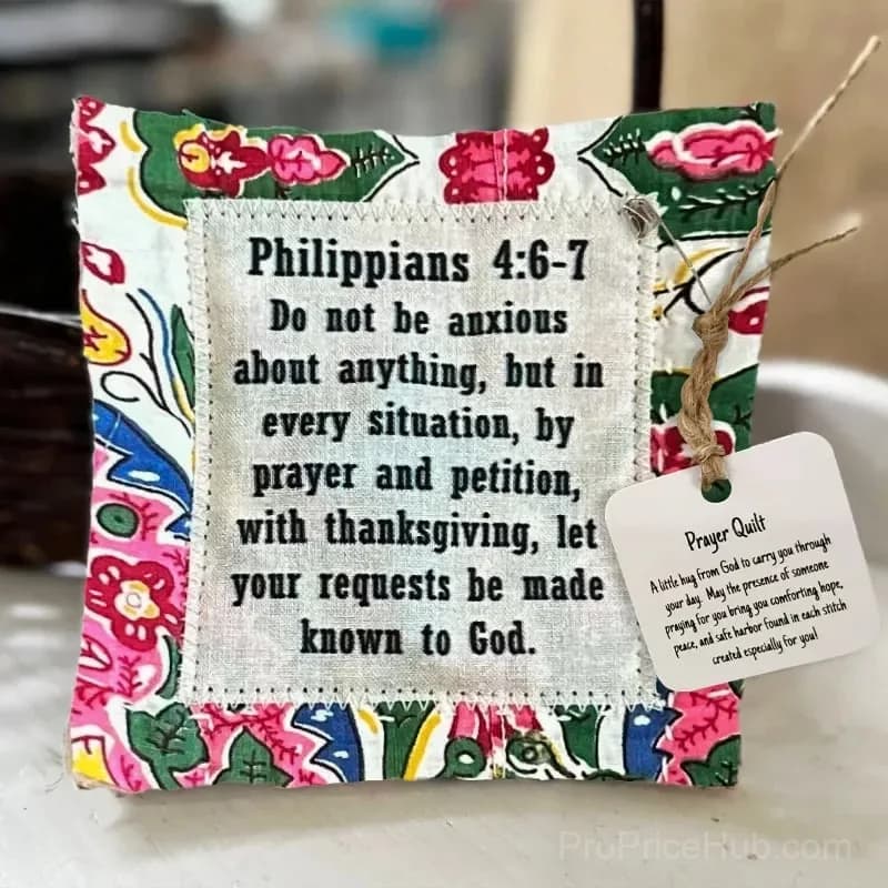 Prayer Quilt with Cross - Encouraging Blessed Gift, 2-Pack - View 7