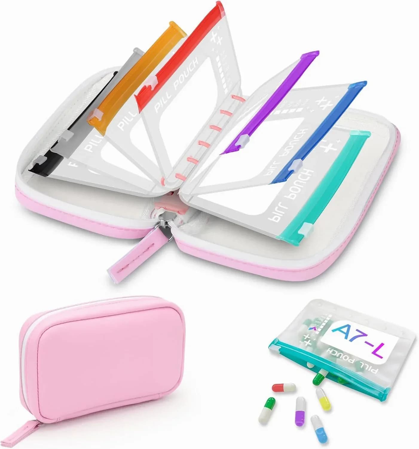 Waterproof Pill Pouch Set - 14 Bags for Storage & Organization - View 10