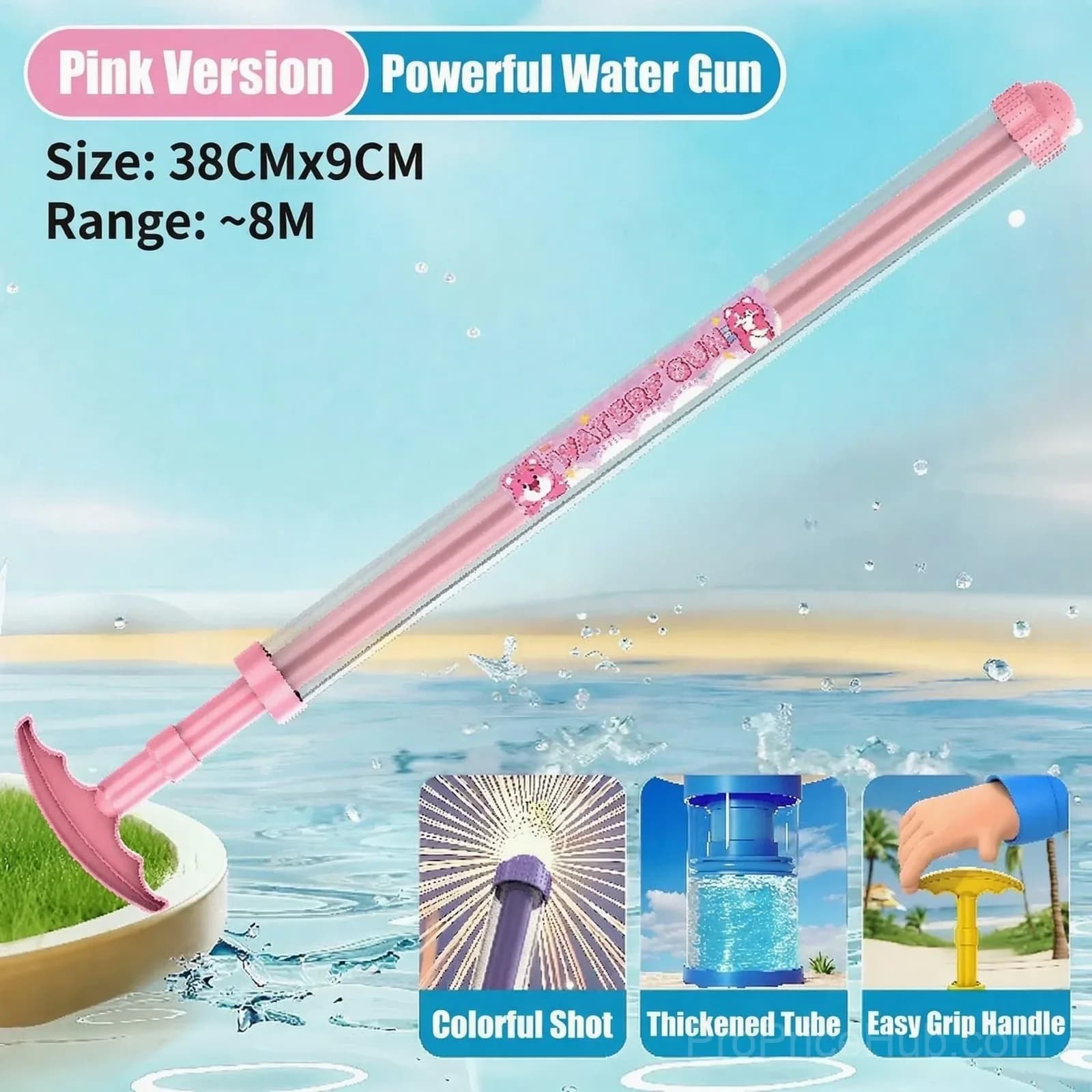 Pink Firework Style Water Spray Toy for Splash Play - Main