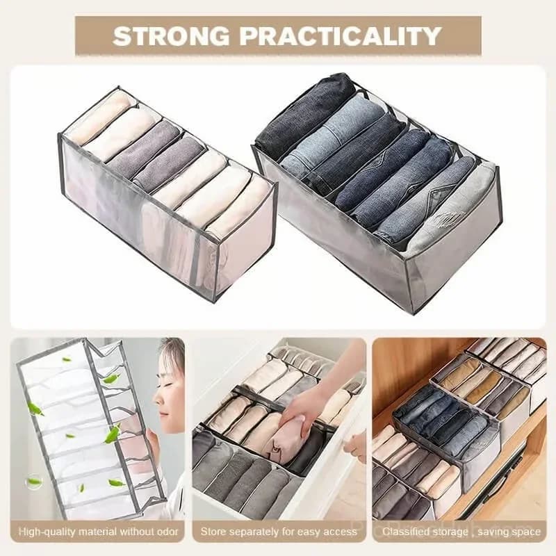 Large Grey Wardrobe Clothes Organizer for Skirts, Jeans & Coats - View 7