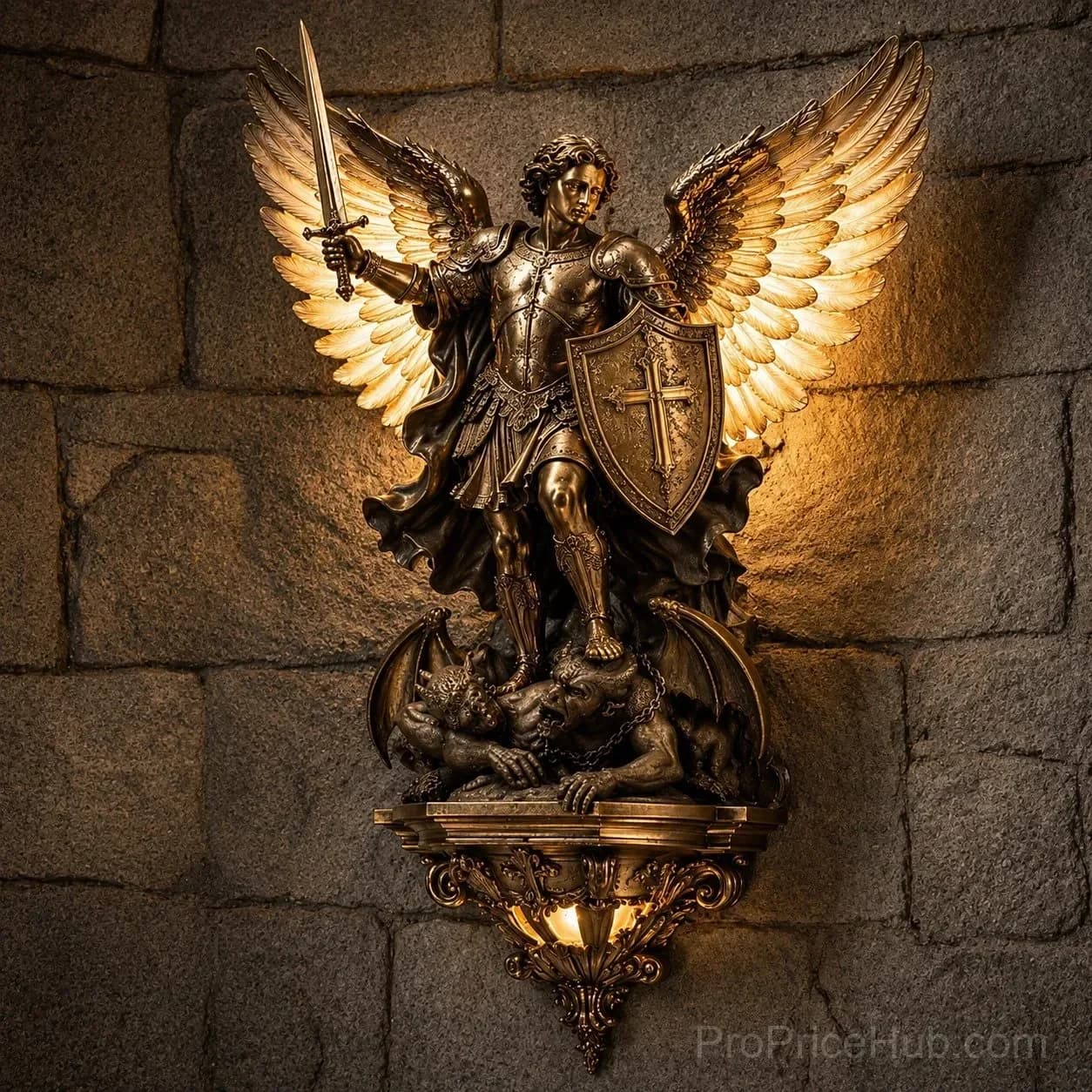 St. Michael Guardian Angel Wall Light - View 9