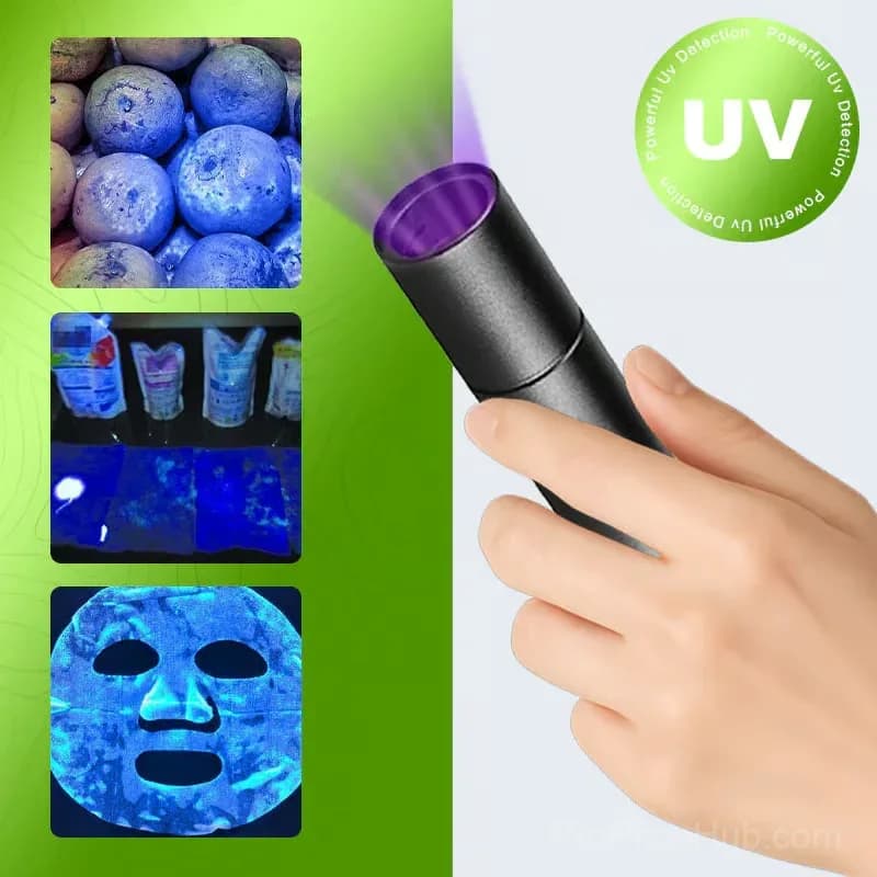 UV Black Light LED Flashlight, Aluminum Alloy Inspection Torch - View 4