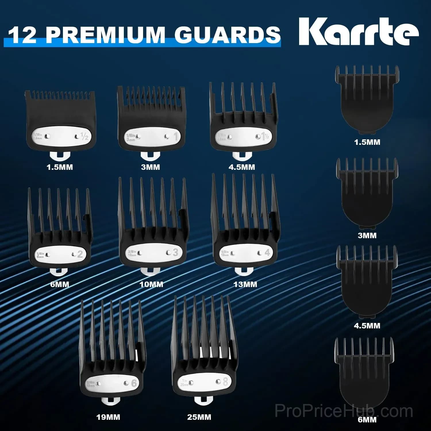 Professional Cordless Hair Clippers Trimmer Set, 1500mAh, Black - Alt