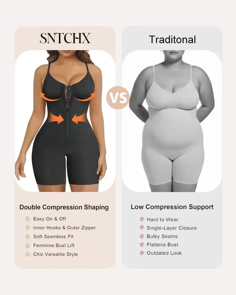 Tummy Control Zip-Up Ultra Stretch Shapewear Bodysuit - View 4