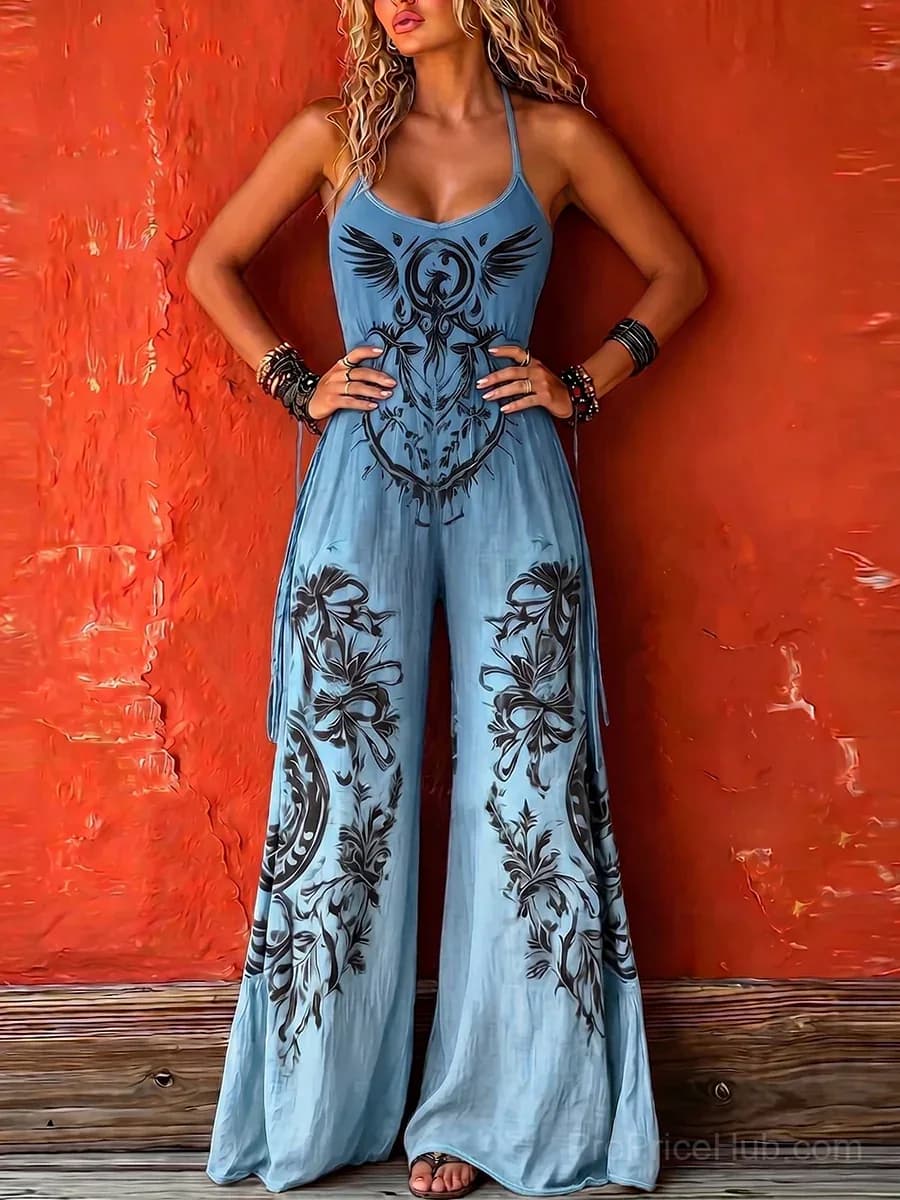 Bohemian Strappy Stretchy Jumpsuit - View 5