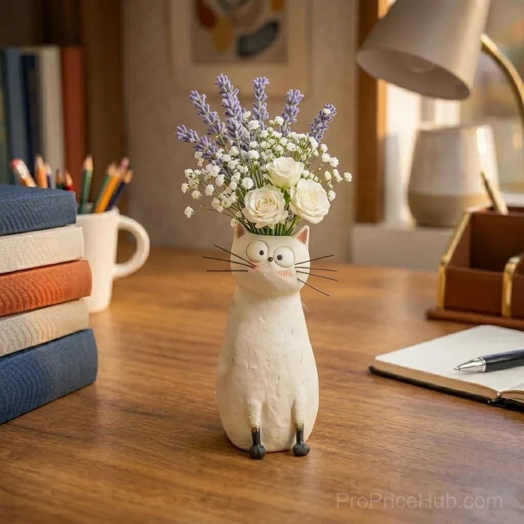 Handcrafted Quirky Cat Vase - Home Decor - View 4