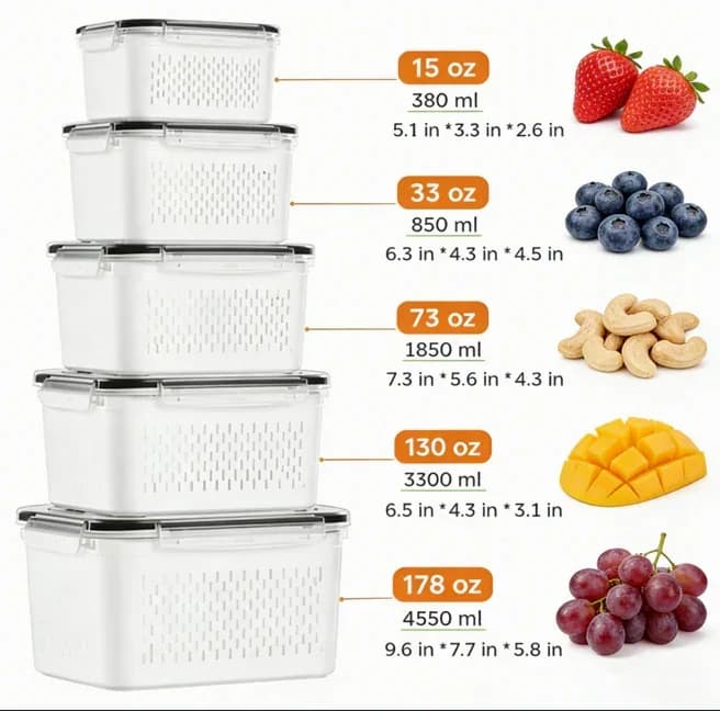 TroveHand Fruit & Vegetable Storage Box Set - View 6
