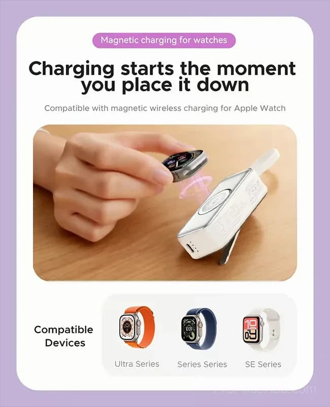 Orico 3-in-1 Power Bank with Wall Plug & Lightning Cable, Black - Alt