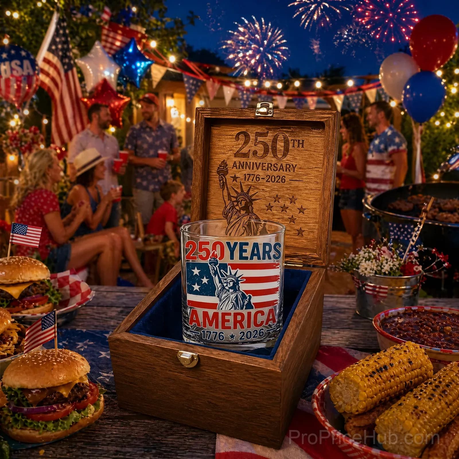 250th Anniversary American Patriotic Whiskey Glass 1776-2026 - View 12
