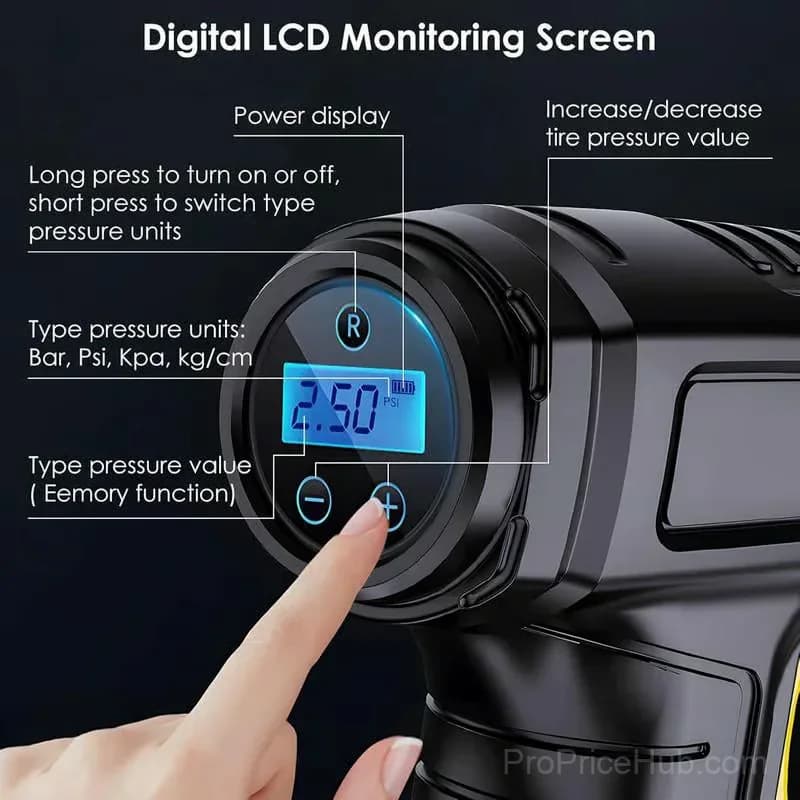 Portable Cordless Tire Air Compressor with Digital Display - View 6