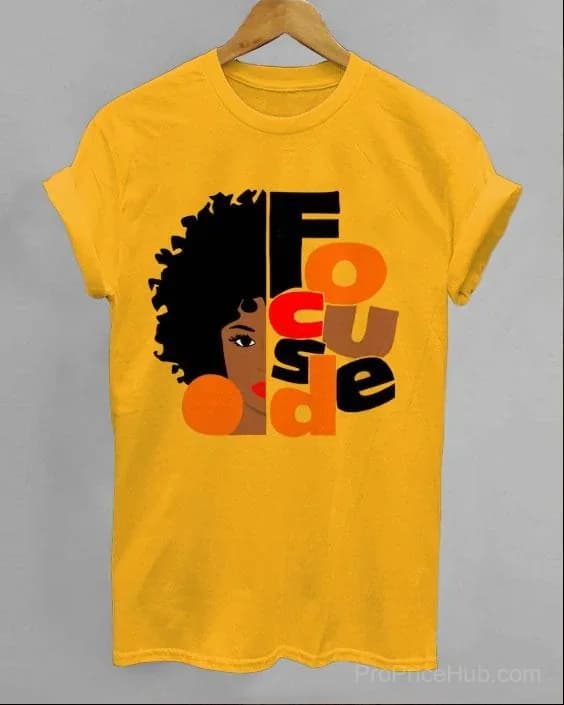 Focused Afro Woman Unisex Short Sleeve T-Shirt - Alt